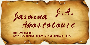 Jasmina Apostolović vizit kartica